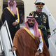 Saudi Arabia’s Crown Prince Mohammed bin Salman deplanes at the airport in Buenos Aires, Argentina, Wednesday, Nov. 28, 2018.